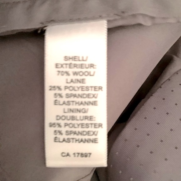 Banana Republic Light gray 70% fine wool blend straight pants lined pocket US 14 - Picture 9 of 16